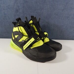 Nike Air Force 270 Mens 10.5 Utility Black Volt AQ0572-001 Neon Green Sneakers